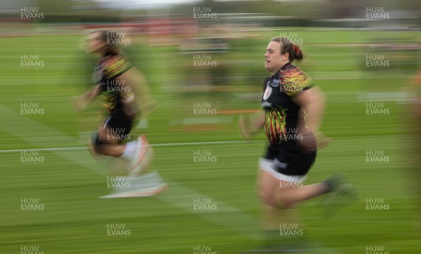 210426 - Wales Women’s Rugby Training - Carys Phillips during a rugby training session ahead of the Women’s 6 Nation’s match against England