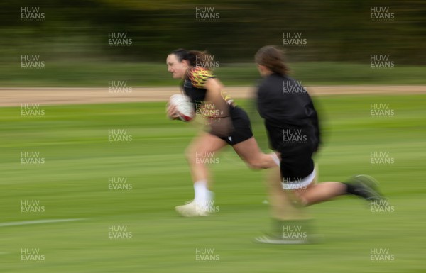 210426 - Wales Women’s Rugby Training - Courtney Keight during a rugby training session ahead of the Women’s 6 Nation’s match against England