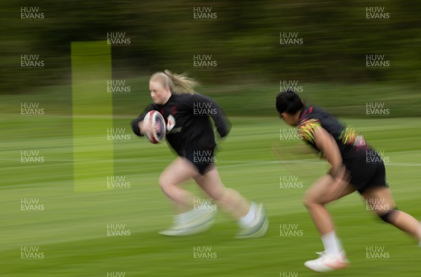 210426 - Wales Women’s Rugby Training - Seren Lockwood during a rugby training session ahead of the Women’s 6 Nation’s match against England