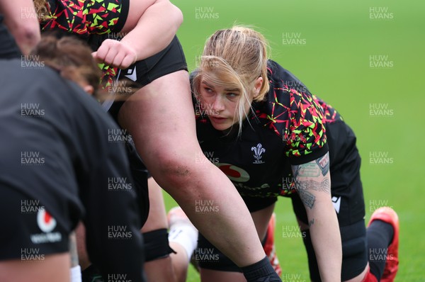 210426 - Wales Women’s Rugby Training - Bethan Lewis during a rugby training session ahead of the Women’s 6 Nation’s match against England
