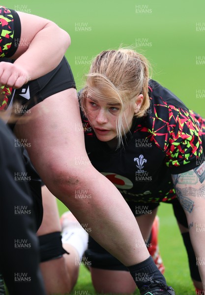 210426 - Wales Women’s Rugby Training - Bethan Lewis during a rugby training session ahead of the Women’s 6 Nation’s match against England