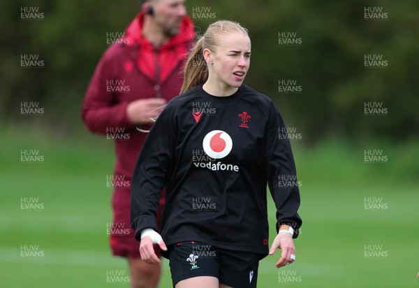 210426 - Wales Women’s Rugby Training - Catherine Richards during a rugby training session ahead of the Women’s 6 Nation’s match against England