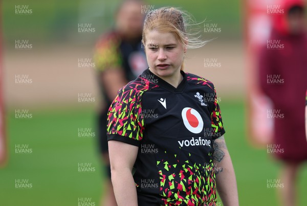 210426 - Wales Women’s Rugby Training - Bethan Lewis during a rugby training session ahead of the Women’s 6 Nation’s match against England