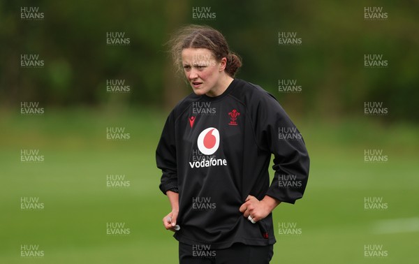 210426 - Wales Women’s Rugby Training - Lleucu George during a rugby training session ahead of the Women’s 6 Nation’s match against England