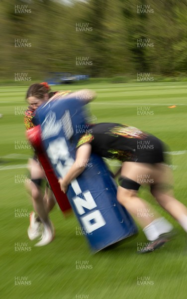 210426 - Wales Women’s Rugby Training - Wales players during a rugby training session ahead of the Women’s 6 Nation’s match against England
