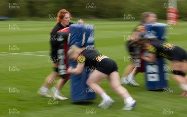 210426 - Wales Women’s Rugby Training - Wales players during a rugby training session ahead of the Women’s 6 Nation’s match against England