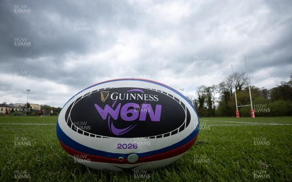 210426 - Wales Women’s Rugby Training - A general view of training with a W6N match ball ahead of the Women’s 6 Nation’s match against England