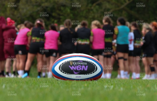 210426 - Wales Women’s Rugby Training - A general view of training with a W6N match ball ahead of the Women’s 6 Nation’s match against England