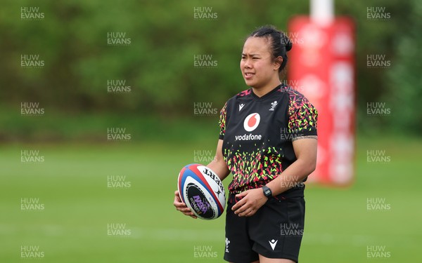 210426 - Wales Women’s Rugby Training - Jenna De Vera during a rugby training session ahead of the Women’s 6 Nation’s match against England
