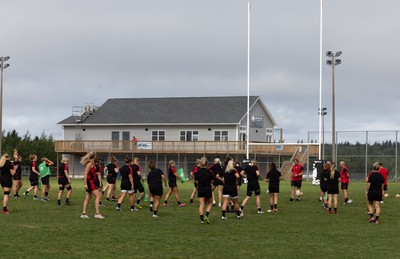 220822 - Wales Women Rugby in Canada - The Wales Women rugby squad arrive at their training base just outside Halifax for their first training session