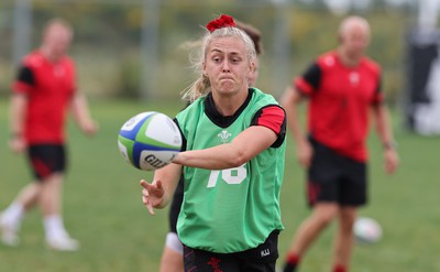 220822 - Wales Women Rugby in Canada - Hannah Jones during the first Wales Women training session at their training base just outside Halifax