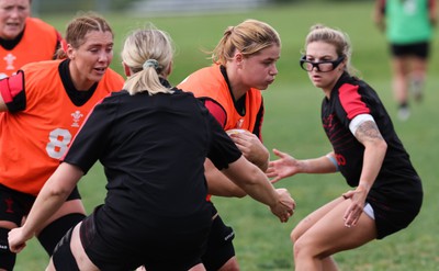 220822 - Wales Women Rugby in Canada - Bethan Lewis during the first Wales Women training session at their training base just outside Halifax