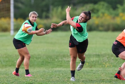 220822 - Wales Women Rugby in Canada - Ffion Lewis during the first Wales Women training session at their training base just outside Halifax