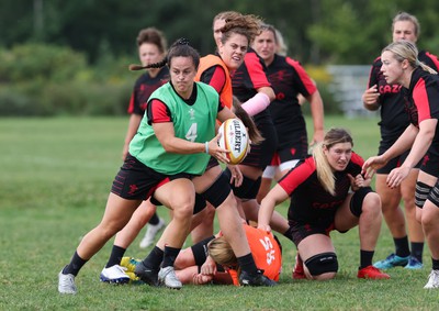 220822 - Wales Women Rugby in Canada - Ffion Lewis during the first Wales Women training session at their training base just outside Halifax