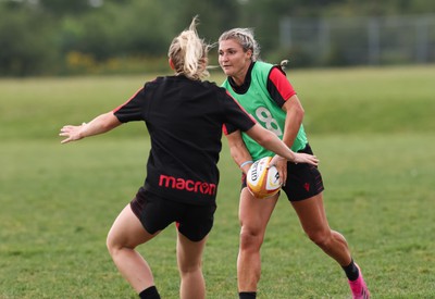 220822 - Wales Women Rugby in Canada - Lowri Norkett during the first Wales Women training session at their training base just outside Halifax