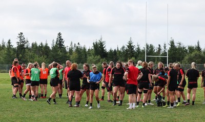 220822 - Wales Women Rugby in Canada - The Wales Women rugby squad during the first training session at their training base just outside Halifax