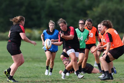 220822 - Wales Women Rugby in Canada - Siwan Lillicrap during the first Wales Women training session at their training base just outside Halifax