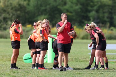 220822 - Wales Women Rugby in Canada - Head coach Ioan Cunningham during the first training session at their training base just outside Halifax