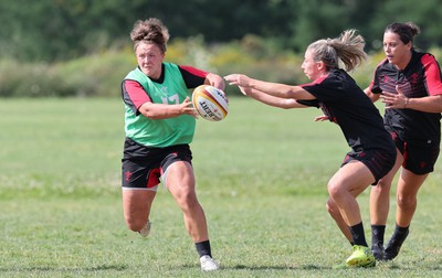 220822 - Wales Women Rugby in Canada - Lleucu George during the first training session at their training base just outside Halifax