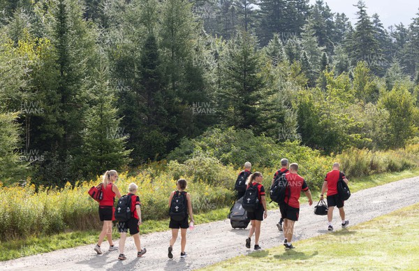 220822 - Wales Women Rugby in Canada - The Wales Women rugby squad arrive at their training base just outside Halifax for their first training session