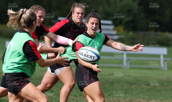 220822 - Wales Women Rugby in Canada - Ffion Lewis during the first Wales Women training session at their training base just outside Halifax
