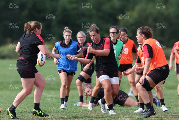 220822 - Wales Women Rugby in Canada - Siwan Lillicrap during the first Wales Women training session at their training base just outside Halifax