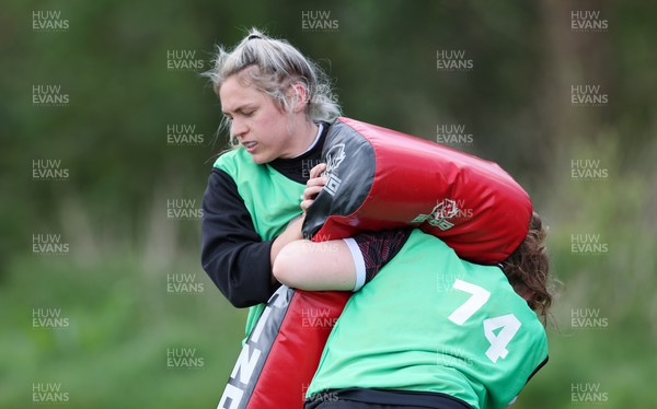 230424 - Wales Women Rugby Training -  Hannah Bluck during training ahead of Wales’ Guinness Women’s 6 Nations match against Italy