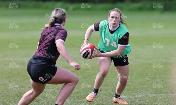 230424 - Wales Women Rugby Training -  Jenny Hesketh during training ahead of Wales’ Guinness Women’s 6 Nations match against Italy