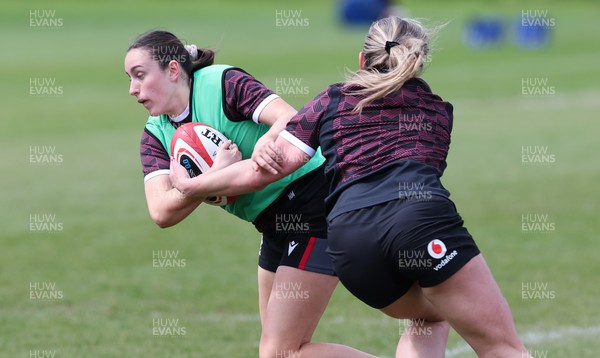 230424 - Wales Women Rugby Training -  Nel Metcalfe during training ahead of Wales’ Guinness Women’s 6 Nations match against Italy
