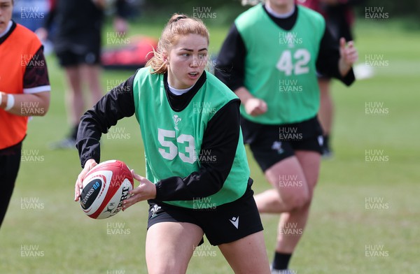 230424 - Wales Women Rugby Training -  Niamh Terry during training ahead of Wales’ Guinness Women’s 6 Nations match against Italy