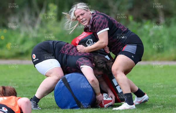 230424 - Wales Women Rugby Training - Kelsey Jones during training ahead of Wales’ Guinness Women’s 6 Nations match against Italy