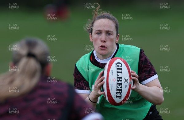 230424 - Wales Women Rugby Training - Jenny Hesketh during training ahead of Wales’ Guinness Women’s 6 Nations match against Italy