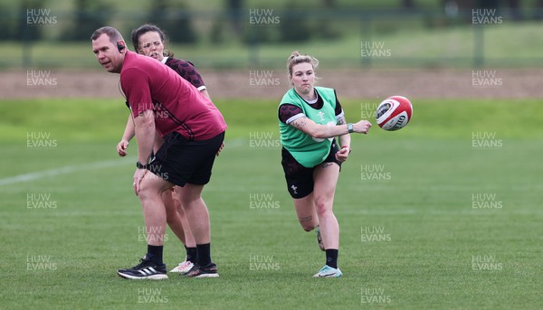 230424 - Wales Women Rugby Training - Keira Bevan during training ahead of Wales’ Guinness Women’s 6 Nations match against Italy