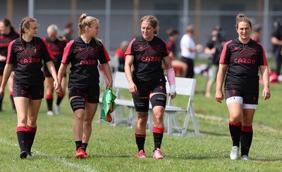 230822 - Wales Women rugby squad players during a training session against the Canadian Women’s rugby squad near Halifax