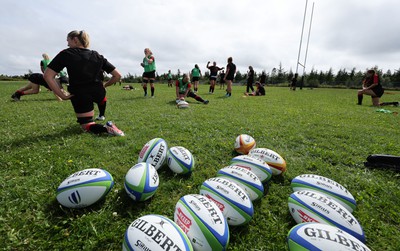 230822 - Wales Women rugby squad players during a training session against the Canadian Women’s rugby squad near Halifax