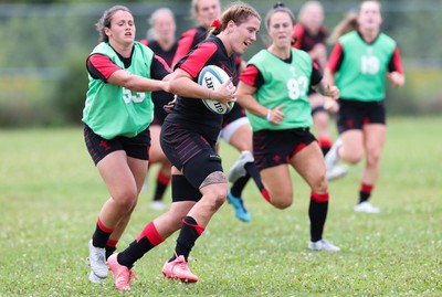 230822 - Wales Women Rugby Training Session - Wales’ Georgia Evans during a training session against the Canadian Women’s rugby squad near Halifax