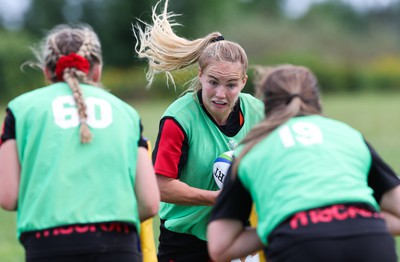 230822 - Wales Women rugby squad players during a training session against the Canadian Women’s rugby squad near Halifax