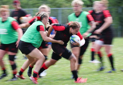 230822 - Wales Women Rugby Training Session - Wales’  Georgia Evans during a training session against the Canadian Women’s rugby squad near Halifax