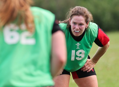 230822 - Wales Women Rugby Training Session - Wales’ `Kat Evans during a training session against the Canadian Women’s rugby squad near Halifax