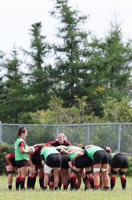 230822 - Wales Women rugby squad players during a training session against the Canadian Women’s rugby squad near Halifax