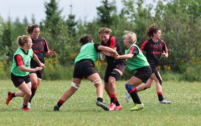 230822 - Wales Women Rugby Training Session - Wales’  Georgia Evans during a training session against the Canadian Women’s rugby squad near Halifax