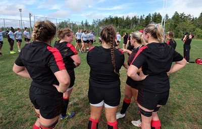 230822 - Wales Women rugby squad players during a training session against the Canadian Women’s rugby squad near Halifax