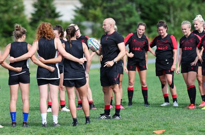 230822 - Wales Women rugby squad players during a training session against the Canadian Women’s rugby squad near Halifax