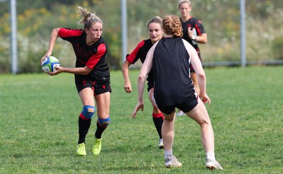 230822 - Wales Women Rugby Training Session - Wales’ Elinor Snowsill during a training session against Canada ahead of their match this weekend