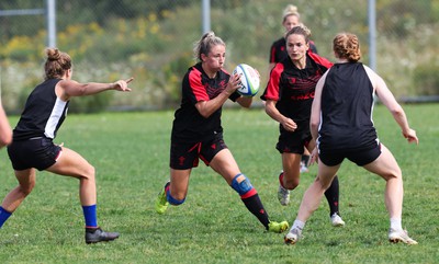 230822 - Wales Women Rugby Training Session - Wales’ Elinor Snowsill during a training session against Canada ahead of their match this weekend