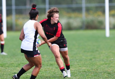 230822 - Wales Women Rugby Training Session - Wales’ Lleucu George during a training session against Canada ahead of their match this weekend