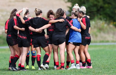 230822 - Wales Women rugby squad players during a training session against the Canadian Women’s rugby squad near Halifax