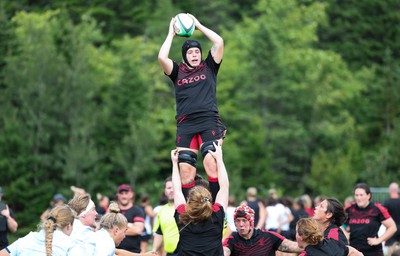 230822 - Wales Women Rugby Training Session - Wales’ Beth Lewis during a training session against Canada ahead of their match this weekend