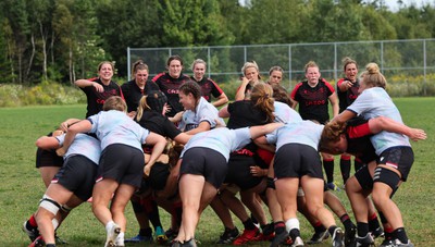 230822 - Wales Women Rugby Training Session - Wales and Canada train against each other ahead of their match this weekend