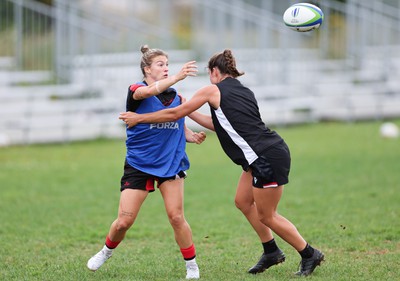 230822 - Wales Women rugby squad players during a training session against the Canadian Women’s rugby squad near Halifax